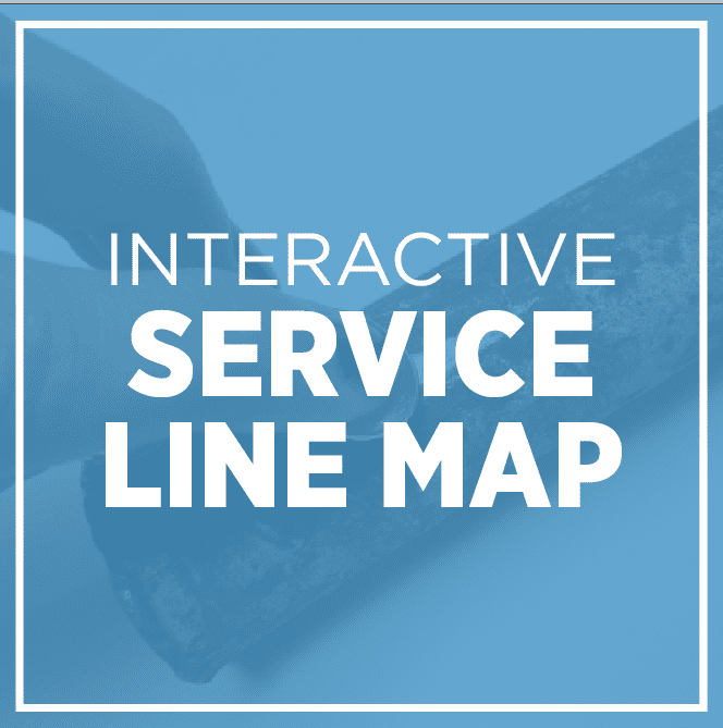 A square graphic inviting you to click and view an interactive service line map. Clicking will take you to a different tab.